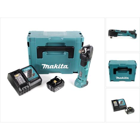 Makita DTM 51 RF1J 18V Li-Ion Akku Multifunktionswerkzeug im Makpac + 1x 3,0 Ah Li-Ion Akku + Akku Schnellladegerät