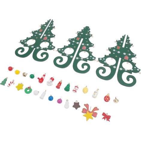 Sapin de Noël miniature en bois massif déco fantaisie artisanale bureau avec décorations pour salon fête (1/5)