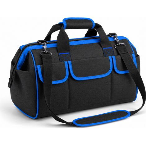Sac à outils électricien et menuisier renforcé 17 pouces bleu (1/5)