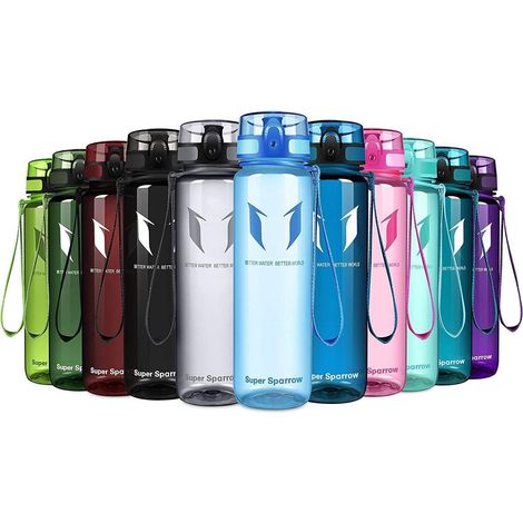 Trinkflasche Tritan BPAfrei 500ml Sport Fahrrad 1000 ml Glossy Blau (1/5)
