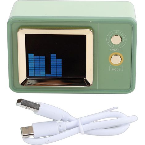 Haut-parleur Bluetooth rétro avec affichage des paroles, Mini Portable sans fil Vintage pour bureau et extérieur (1/5)