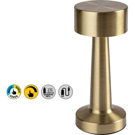 Lampada da tavolo oro LED 2,7W USB 3000-6000K Rabalux (1/5)