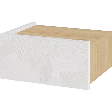 Nachttisch mit LED-Beleuchtung aus Holz "Onda" - 38 x 31 x 18 cm - Weiß