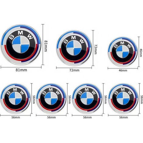 Applicable au logo BMW Série 7, au logo avant et arrière en édition limitée exclusive du 50e anniversaire, au logo du volant et à l'enjoliveur