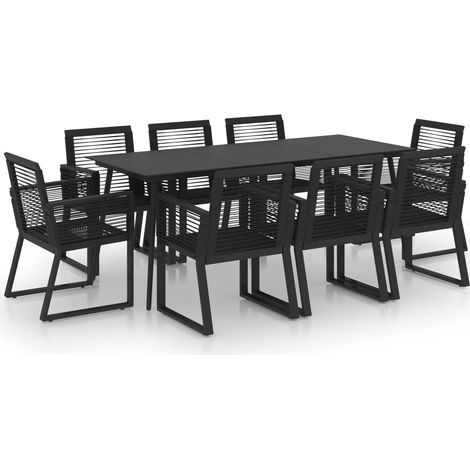 Maison Exclusive - Set da Pranzo da Giardino 9 pz in Rattan PVC Nero