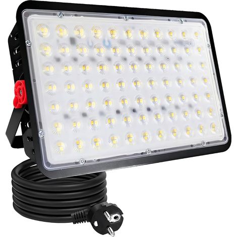 Projecteurs LED Extérieur 200W, 20000LM Spot led Extérieur IP66 étanche Projecteur Exterieur LED 6500K Blanc Froid Eclairage de Sécurité pour Jardin, Patio, Garage, Terrasse,Atelier (1/5)