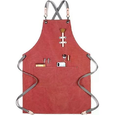 Tablier de barbecue en toile épaisse anti-salissure, orange-orange A (1/5)