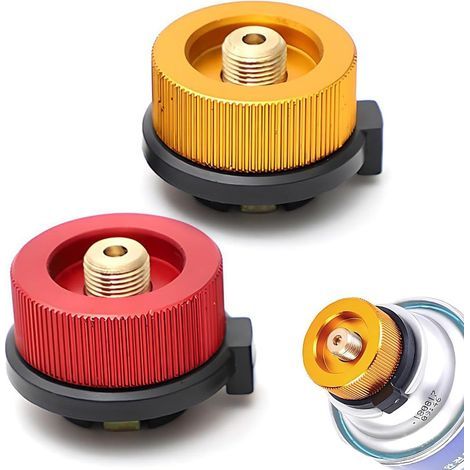 2 Pièces Adaptateurs De Cartouche De Gaz Universels Pour Réchaud Camping, Accessoires Butane, Adaptateur Compact Et Portable, Inoxydable Pour Activités Extérieures, Idéal Pour Camping (1/5)