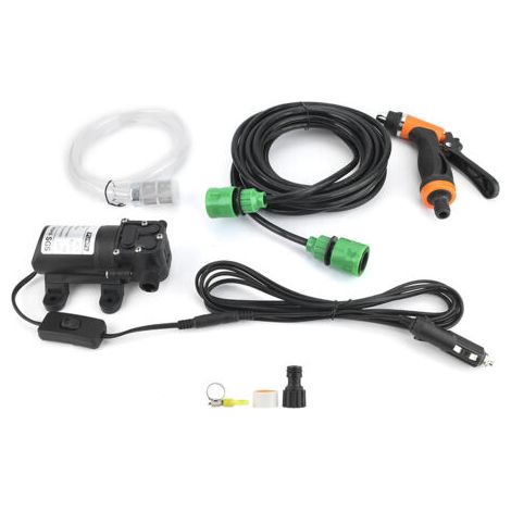 Kit de lavage de pistolet de nettoyage de pompe de lavage de voiture électrique 12V avec connecteur de mamelon. (1/4)