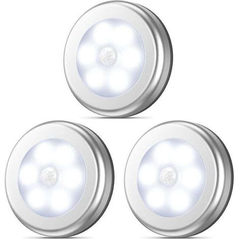 Détecteur de mouvement, Veilleuse LED sans fil sans fil Stick-Anywhere, éclairage de placard, éclairage d'escalier, éclairage de robinet, éclairage de sécurité pour couloir,cuisine (blanc - paquet de (1/2)