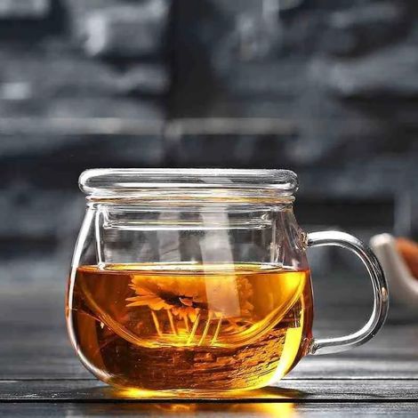 Mug Infuseur en Verre TeaTime – 300 ml – 1 Pièce – Filtre Intégré – Pour Thé en Vrac – Design Épuré (1/5)