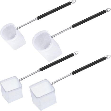 Set mit 4 Garnelennetzen aus Edelstahl mit ausziehbarem Griff – feinmaschig – für Aquarium und Teich (1/5)
