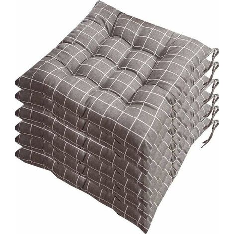 Set de 6 coussins de chaise 40x40, Coussin décoratif coussin de chaise Coussin jardin Coussins 12 coutures dans un motif différent (1/3)