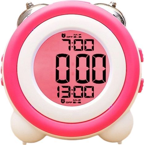 Horloge électronique à écran LCD, horloge de chambre, horloge numérique Bell, grand réveil à cloche, horloge étudiante, génération (1/5)