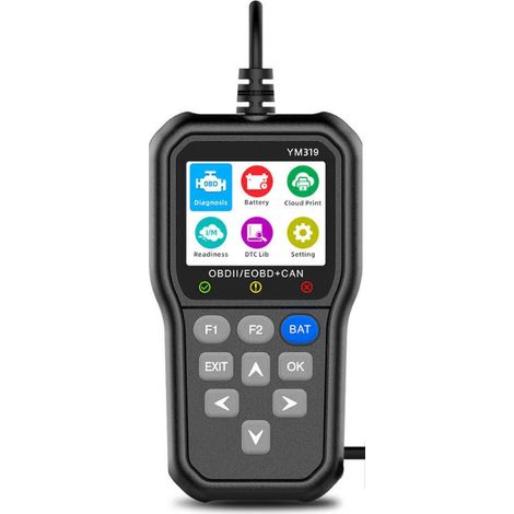 Strumento di diagnostica per auto - Strumento per meccanici - Leggi e cancella codici - Scanner di diagnostica per auto - Lettore di codici di errore OBD - Nero (1/3)