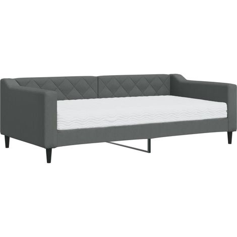 Maison Exclusive - Divano Letto con Materasso Grigio Scuro 90x190 cm in Tessuto