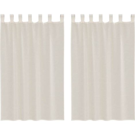Maison Exclusive - Voile Vorhänge mit Lasche 2 Stk. Creme