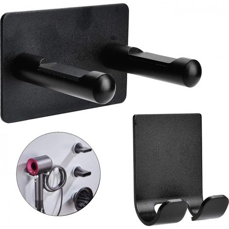 BEBUSINGOTO Support de sèche-cheveux, support mural en acier inoxydable pour chambre et salle de bain, support de prise métallique en acier inoxydable (1/5)