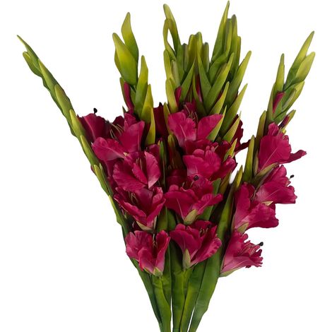 Pack of 6 x 115cm Artificial Pink Gladioli Stem (1/5)