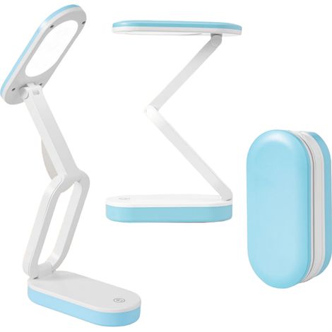 Lampe de bureau sans fil rechargeable table LED à intensité variable alimentée par batterie mAh chevet tactile pliable/port 2400 (1/4)