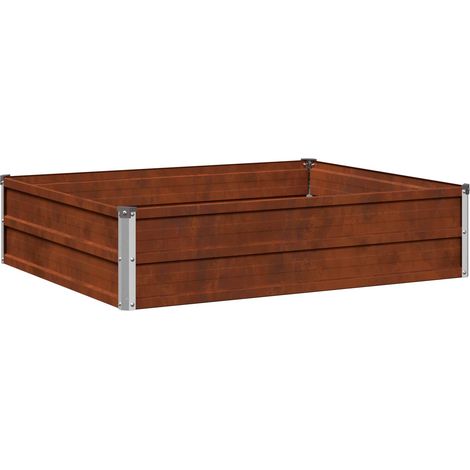 Letto rialzato da giardino Ruggine 100 x 80 x 24 cm cartone vidaXL (1/5)