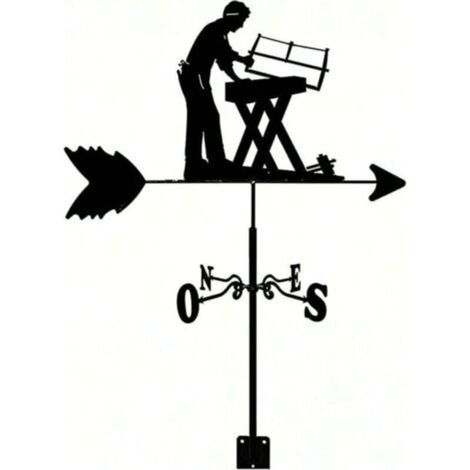 Girouette décorative pour le travail du bois, kit indicateur de direction du vent pour pelouse extérieure (1/4)