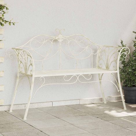 Teenpull – Gartenbank 2-Sitzanzahl 130 x 47 x 90 cm Stahl Antik Weiß (1/5)