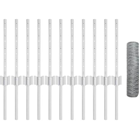 Maison Exclusive - Zaun mit Pfosten Silber