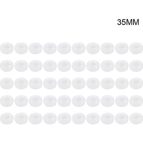 50 ventouses transparentes, sans crochet, anti-collision, en PVC, idéales pour la décoration intérieure, 35 mm x 35 mm 35mm (1/5)