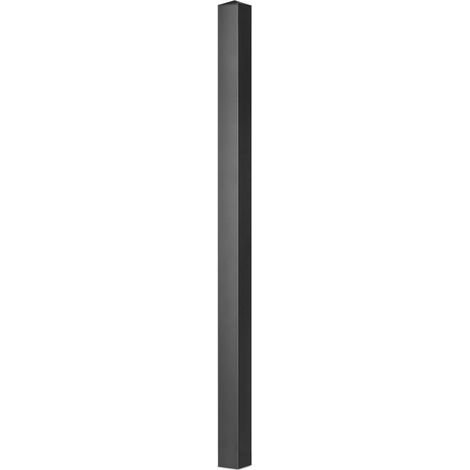 Easycloture – Poteau pour clôture en aluminium 2.36 m – Section 100 x 100 mm – À sceller – Compatible portail et portillon style ancien – Chapeau inclus – Noir