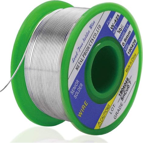 Soudure sans plomb avec noyau de colophane (sn99,3 cu0,7/0,8 mm, 50g) (1/5)