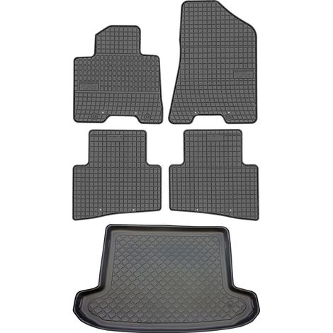 Set di tappetini in gomma per auto e tappetino per bagagliaio per Hyundai Tucson III SUV dal 07.2015 al 2020. (1/5)