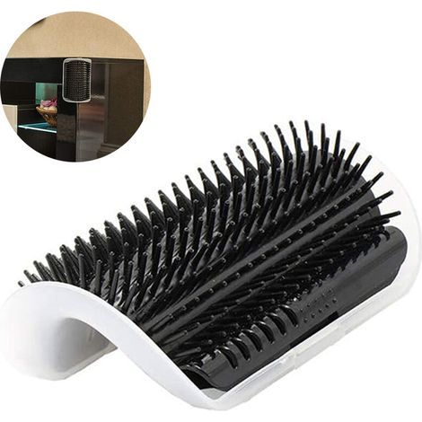 Cepillo de aseo para gatos, peine de masaje en cuña, juguete para gatos – Negro (1/5)