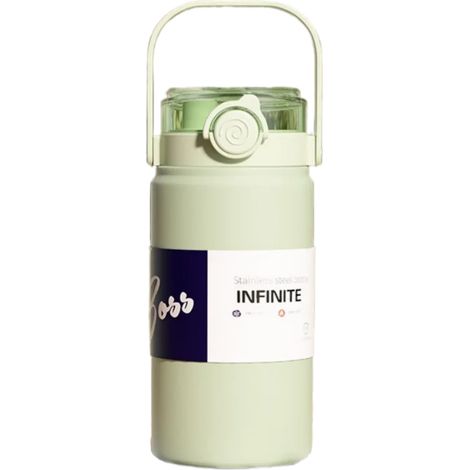 (Vert, 1000 ml) Bouteille isotherme sous vide, acier inoxydable 316, avec poignée, adaptée aux voyages en extérieur et à une utilisation au bureau. (1/5)