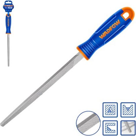 Lime triangulaire en acier WADFOW 200 mm avec manche ergonomique et haute durabilité