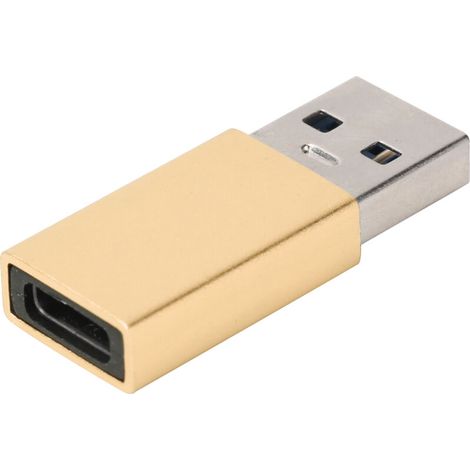 USB-C-Buchse auf USB 3.0-Stecker-Adapter, Schnellladefunktion, Laptop-kompatibel (Gold) (1/5)