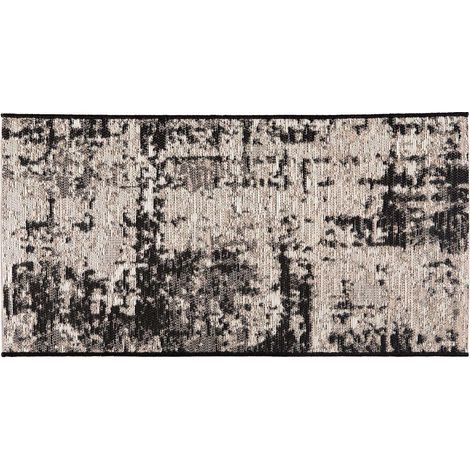 Tapis extérieur en polypropylène Catania noir 110 x 60 cm (1/4)