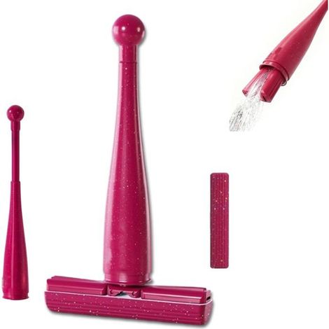KLVGTIFS PU - Balai éponge Portable à essorer, Mini Balai Pliable Polyvalent pour Usage Humide et Sec, Outil de Nettoyage à éponge Auto-essoreuse (1/5)