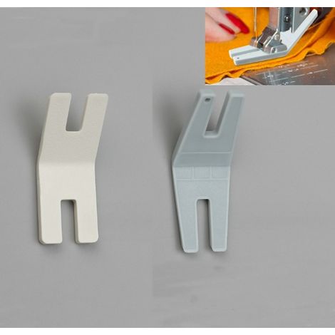 Ensemble de 2 pieds-de-biche pour machine à coudre, grands accessoires de couture, pied-de-biche droit en plastique blanc, guide de couture, accessoires pour machine à coudre.