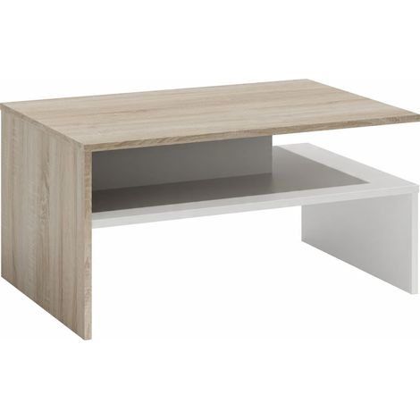 OLA WOHNZIMMER-COUCHTISCH SONOMA WEISS 100x48x5 (1/4)