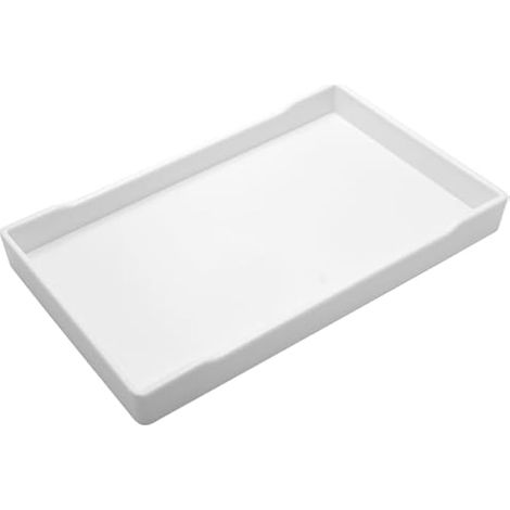 Jiozermi Plateau de lavabo rectangulaire en plastique pour comptoir et salle de bain de 20,4 cm, plateau d'évier de cuisine, plateau de salle de bain pour bouteilles de lotion, parfum, bijoux, bougie (1/5)