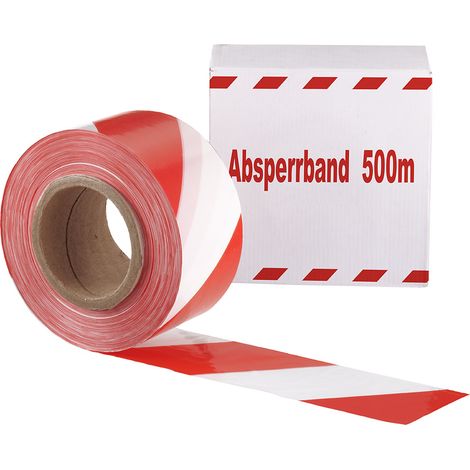 Gr .500 Meter BAUSTELLEN-ABSPERRBAND rot Construction Site Barrier Tape (1/2)