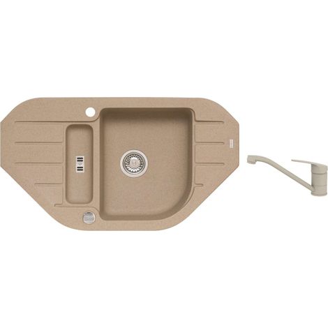 Alveus - Spülbecken-Set Niagara 60 und Armatur Clara, mit Abfallsteuerung, beige SETA25919 (1/2)