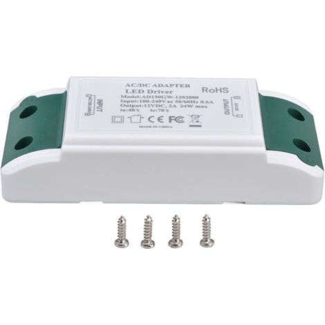 Corriente alterna 100–240 V, driver LED con carcasa ABS, 12 V, driver LED con múltiples protecciones, 50/60 Hz para iluminación de gabinetes (1/4)