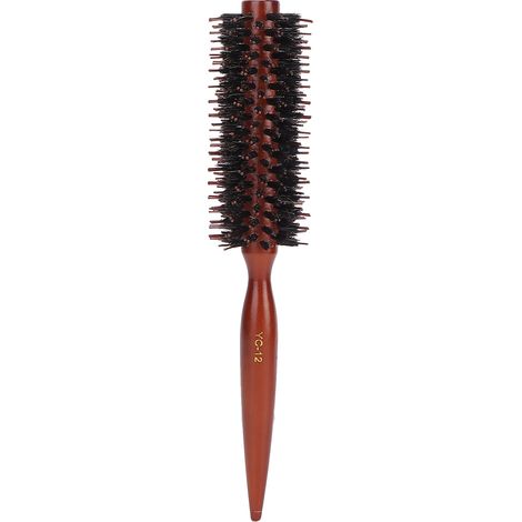 Brosse à cheveux ronde pour coiffage professionnel, rouleau à friser avec manche à pointe effilée, lignes inclinées, utilisation en salon. (1/5)