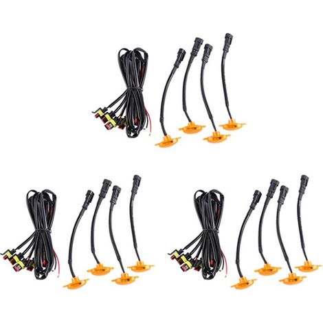 12 LED [Plug & Play] per griglia anteriore auto, luce ambra fumé, luci diurne