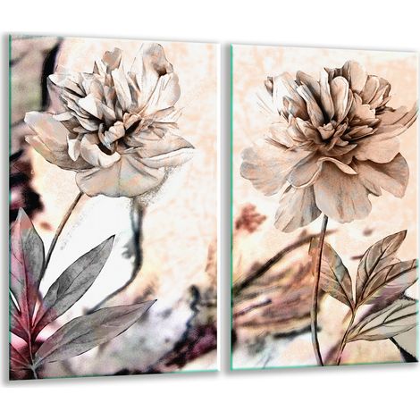 Schneidebrett aus Glas, 2x 30x52, Blume (1/5)