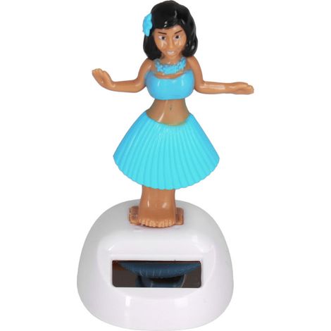 Figurine décorative solaire à tête oscillante, jouet dansant, ornement de voiture bleu (1/5)