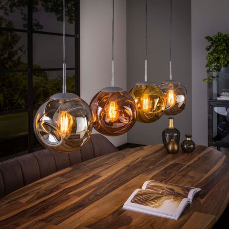 Luminaire suspension design en verre 4 lampes LAURA (1/5)