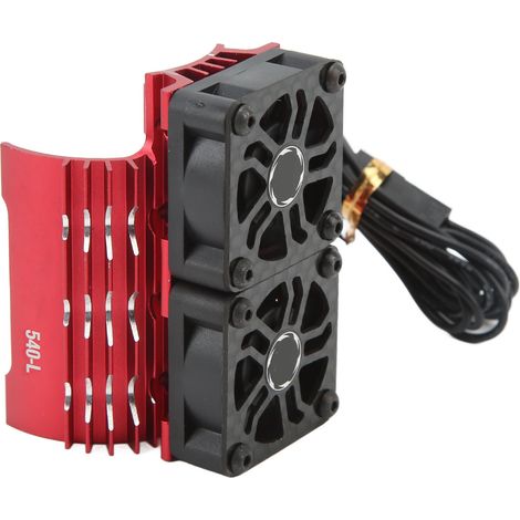 Dissipateur thermique pour ventilateur de moteur télécommandé de 36 mm, 28 000 tr/min, 8,4 V, double ventilateur, convient aux moteurs 540/550, rouge. (1/5)